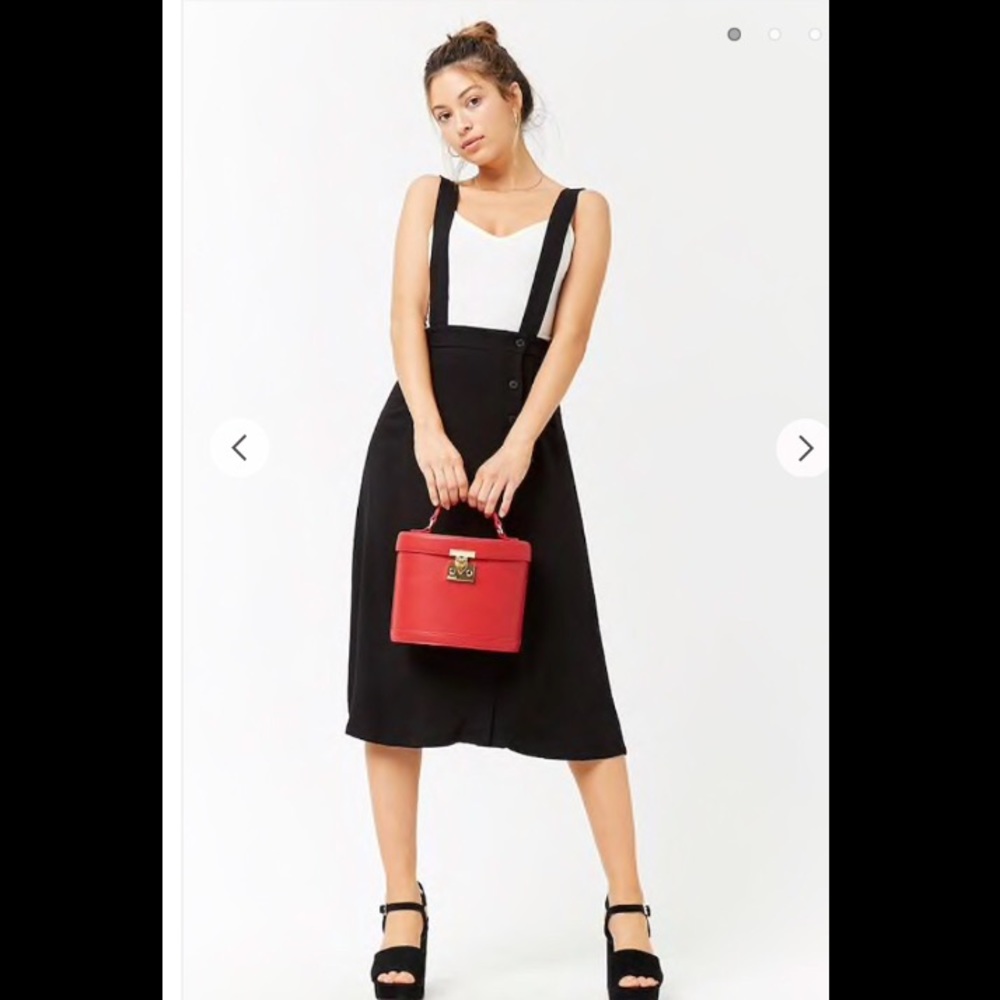 Button front overall skirt